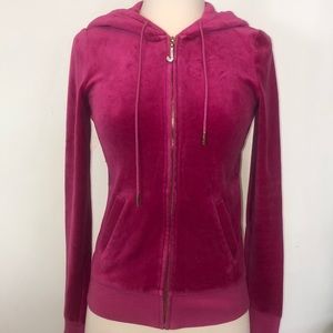 Juicy Couture Pink Velour Bling Hoodie